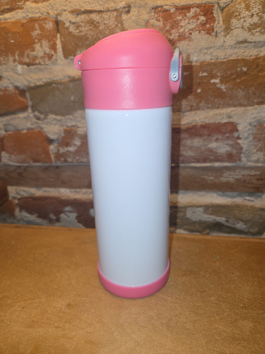 Custom Order Kid's 12 oz Tumbler Sippy Cup with Pink Flip Top Lid
