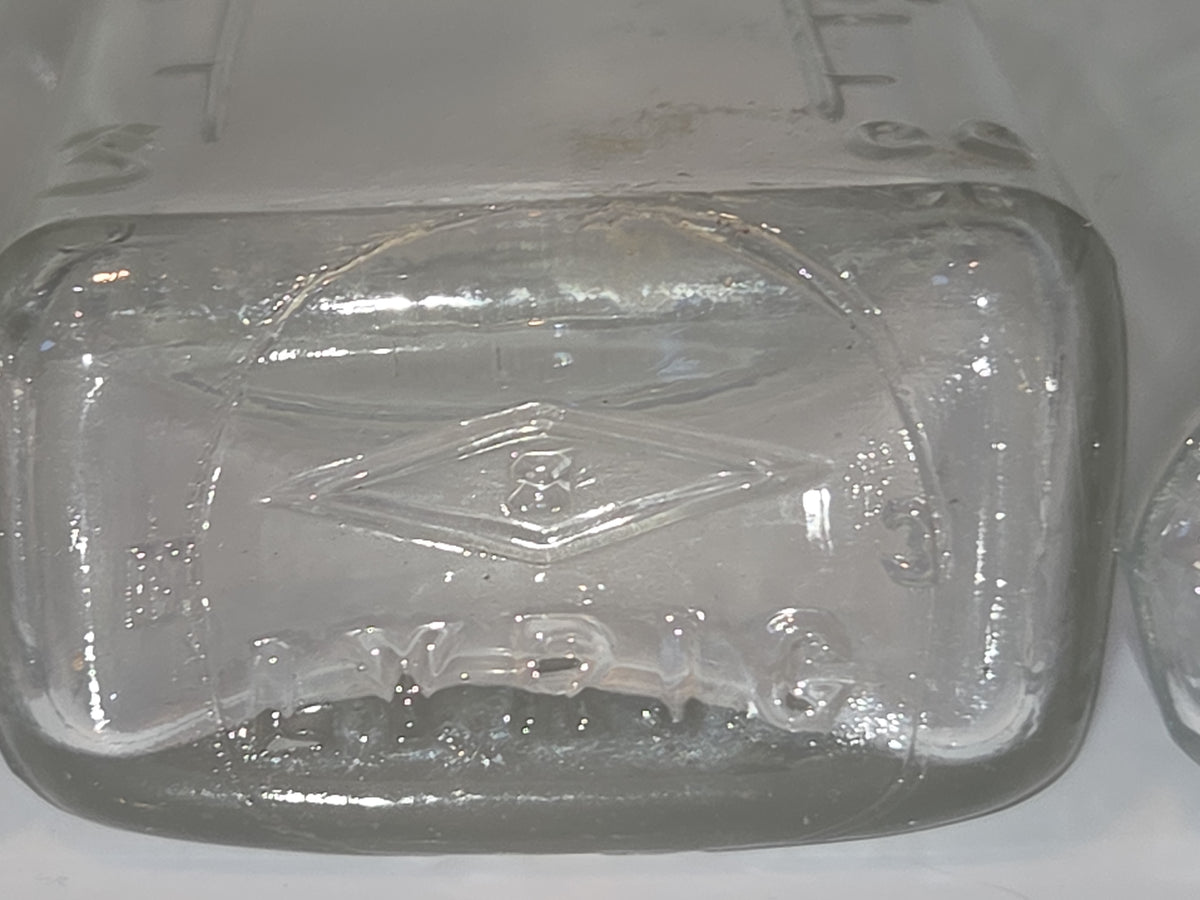 Vintage Glass Medicine Bottles Clear Embossed 3ii and 3 iv Set of 3 bottles Owens Early 1920s vmb65
