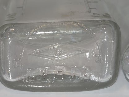 Vintage Glass Medicine Bottles Clear Embossed 3ii and 3 iv Set of 3 bottles Owens Early 1920s vmb65