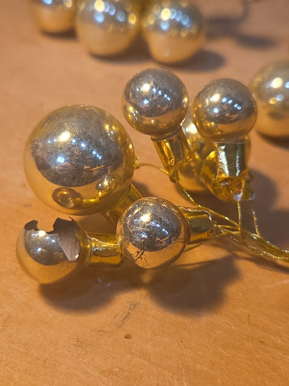 Vintage Mercury Glass Ornament Picks Set of Three AS IS