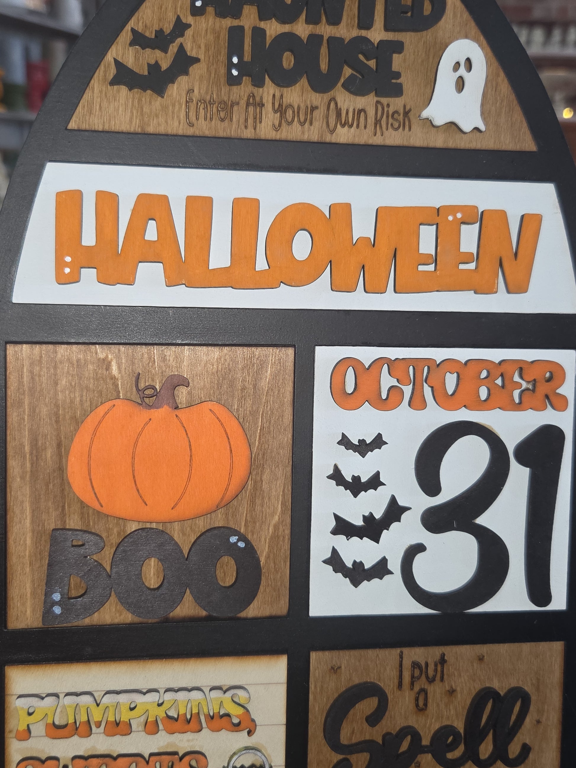 Halloween October Insert Kit for Interchangeable Frame Can Fit Arch, Rectangle, or Square Frame FRAMES SOLD SEPARATELY if29