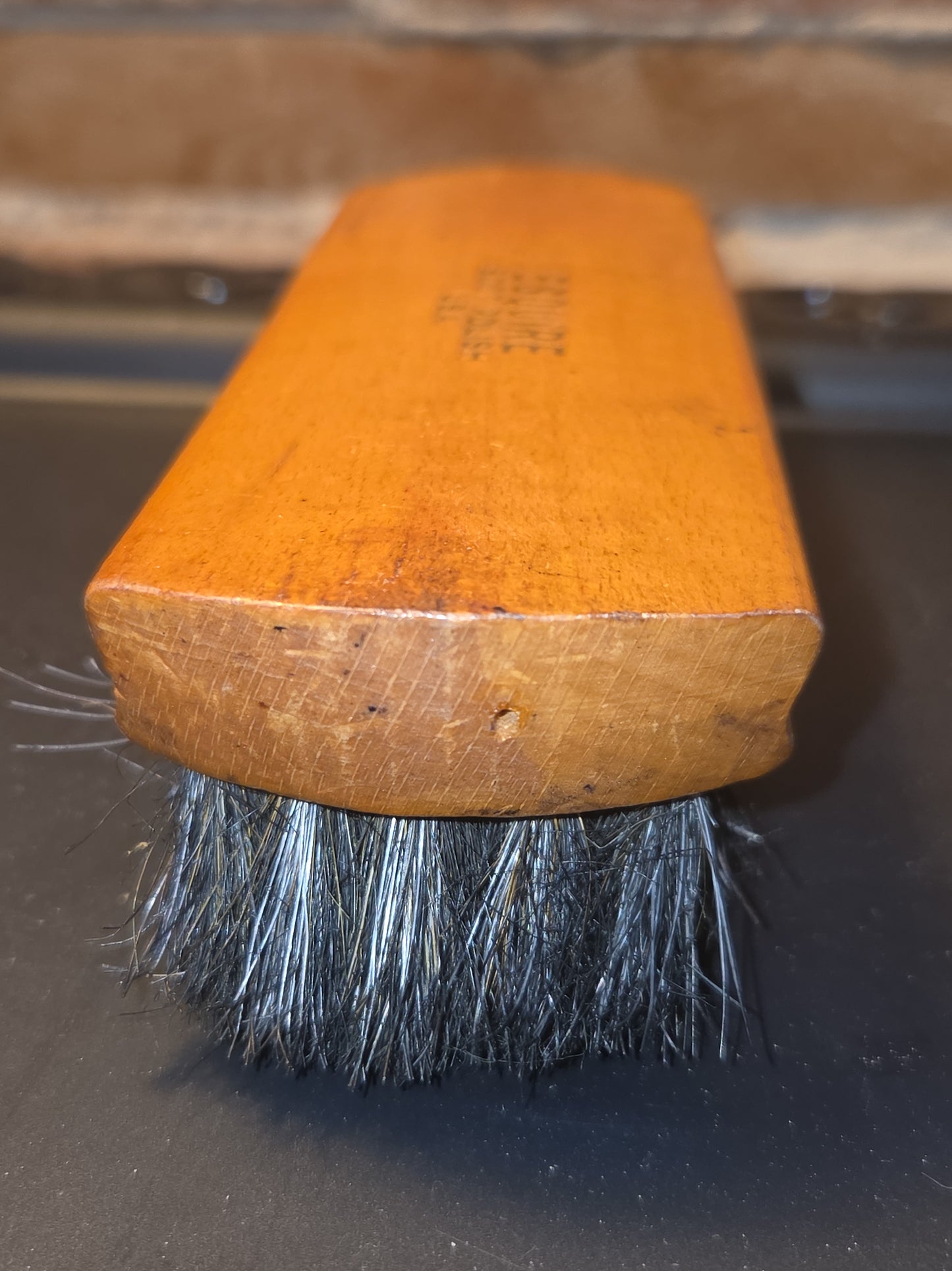 Vintage Wooden Shoe Polish Brush Esquire Probable Horse Hair bh1