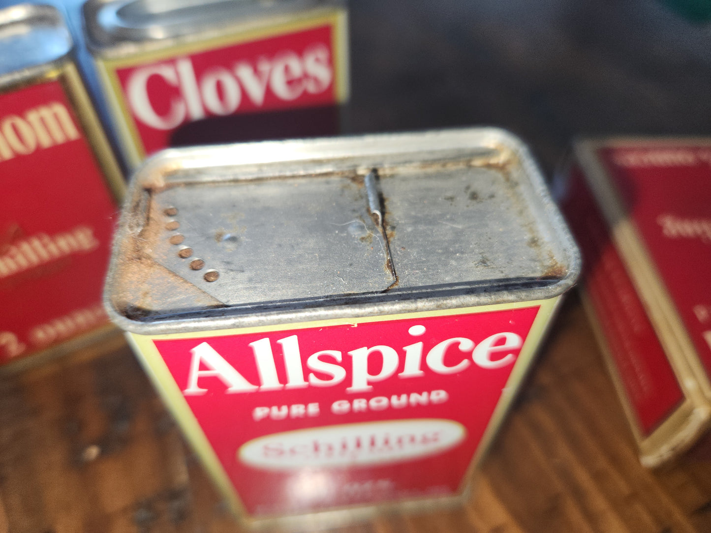Vintage Schilling Spice Box Mustard Whole Seed, Cloves, Allspice, Cardamom Schilling Spice & Co. SAN Francisco Set of 4 sp67