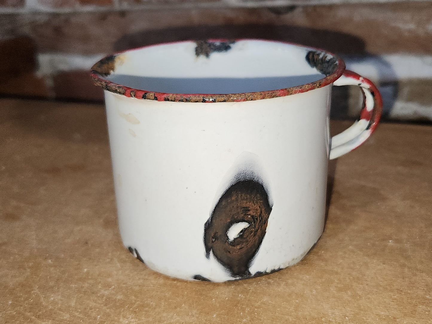 Vintage Enamelware Cup 2 3/4" Tall ew03