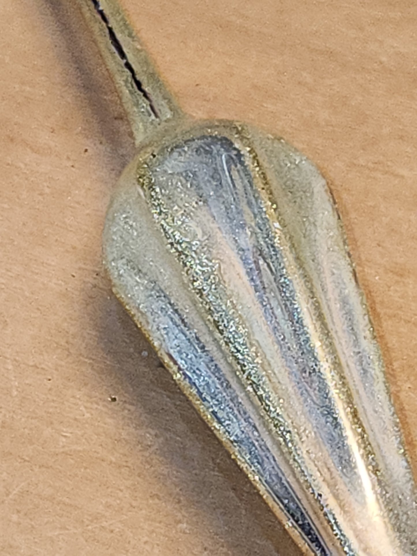 Vintage German or Poland 10” Glass Gold Parasol Ornament Folded Umbrella OO1