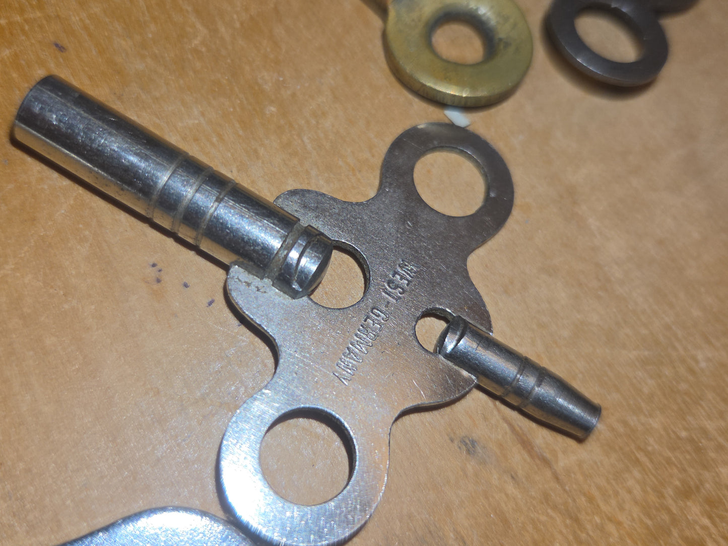 Vintage Keys Set of 8 Clock Winding Skeleton Brass West Germany