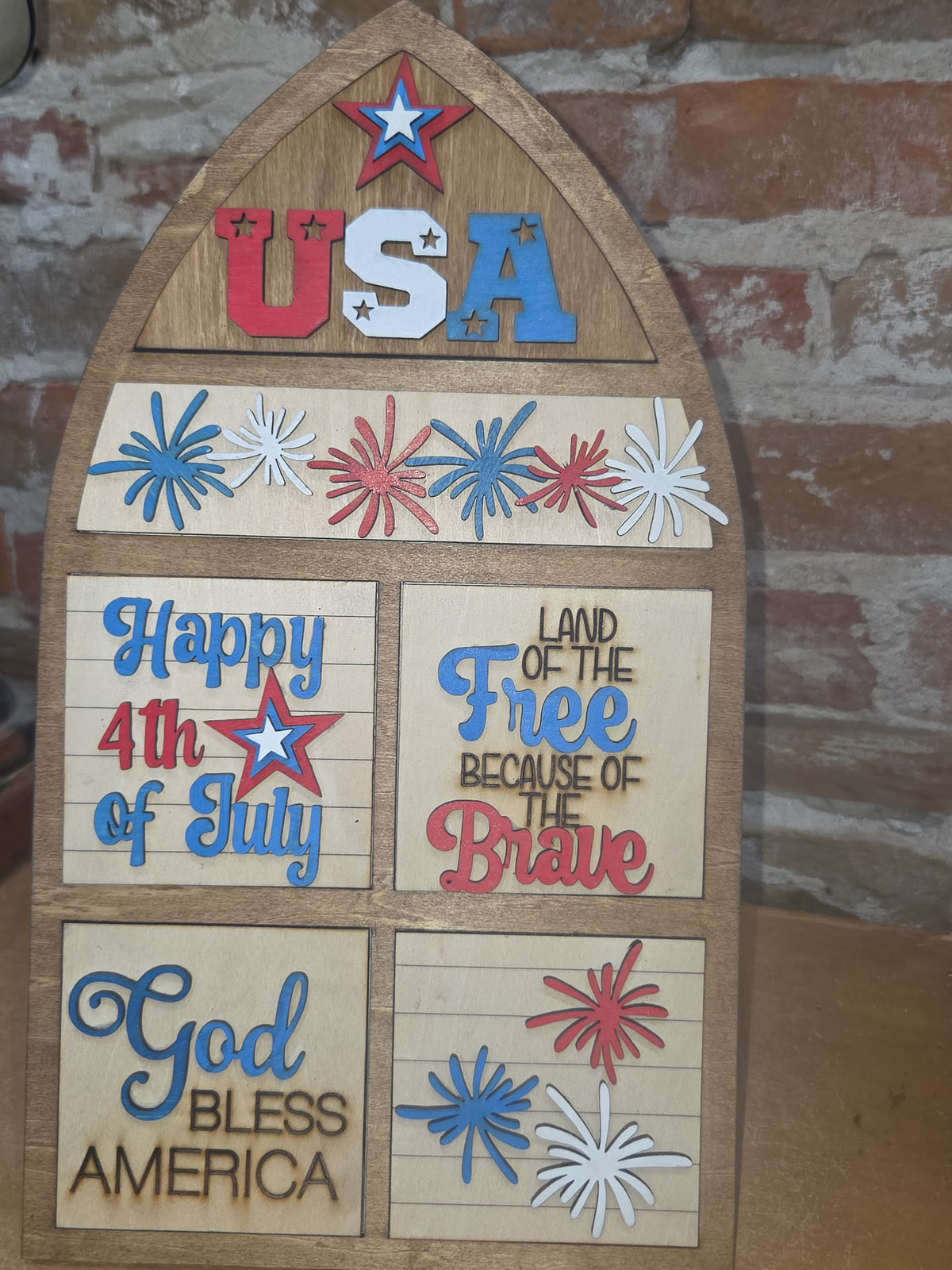 Patriotic Memorial Day Independence Day 4th of July Insert Kit for Interchangeable Frame Can Fit Arch, Rectangle, or Square Frame FRAMES SOLD SEPARATELY if41