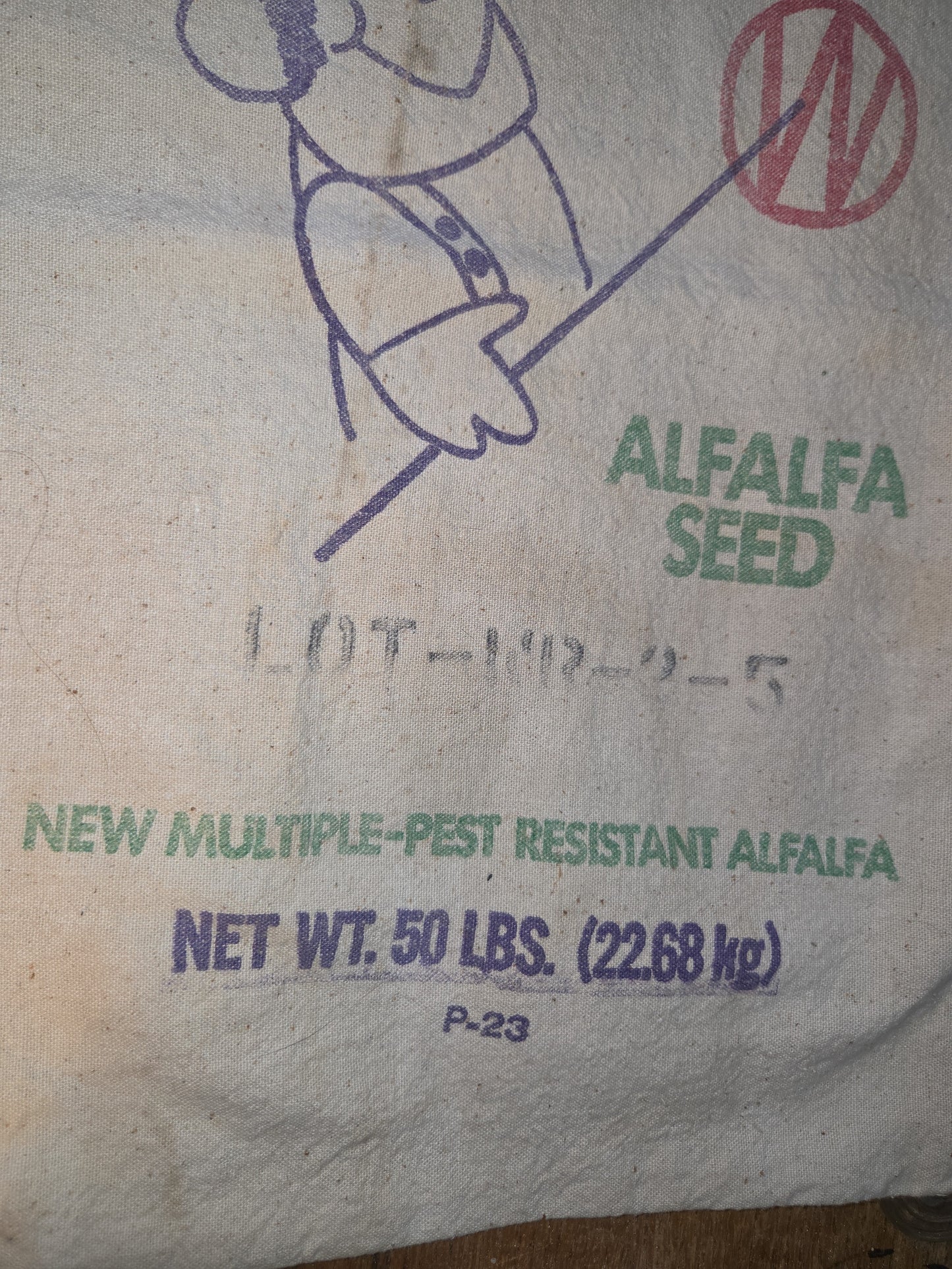 Vintage Alfalfa Seed Sack Wrangler Nebraska 1983 Read Description sa5