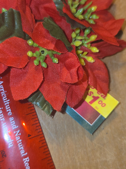 Vintage Joybrite Christmas Mini Candle Rings Poinsettia Lot of 6 New Old Stock