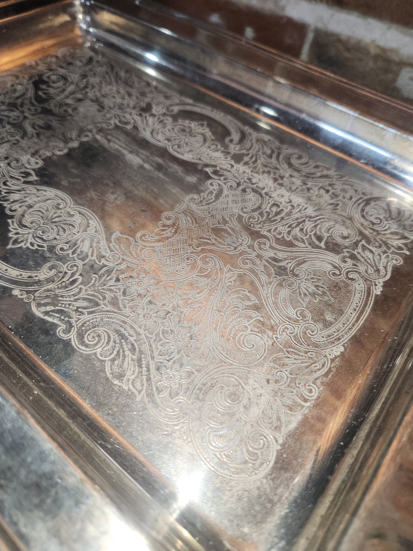 Vintage Serving Tray Leonard Silver Company Silverplated and Footed sp87
