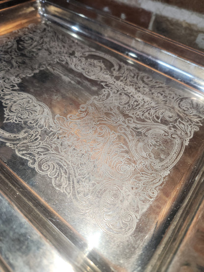 Vintage Serving Tray Leonard Silver Company Silverplated and Footed sp87