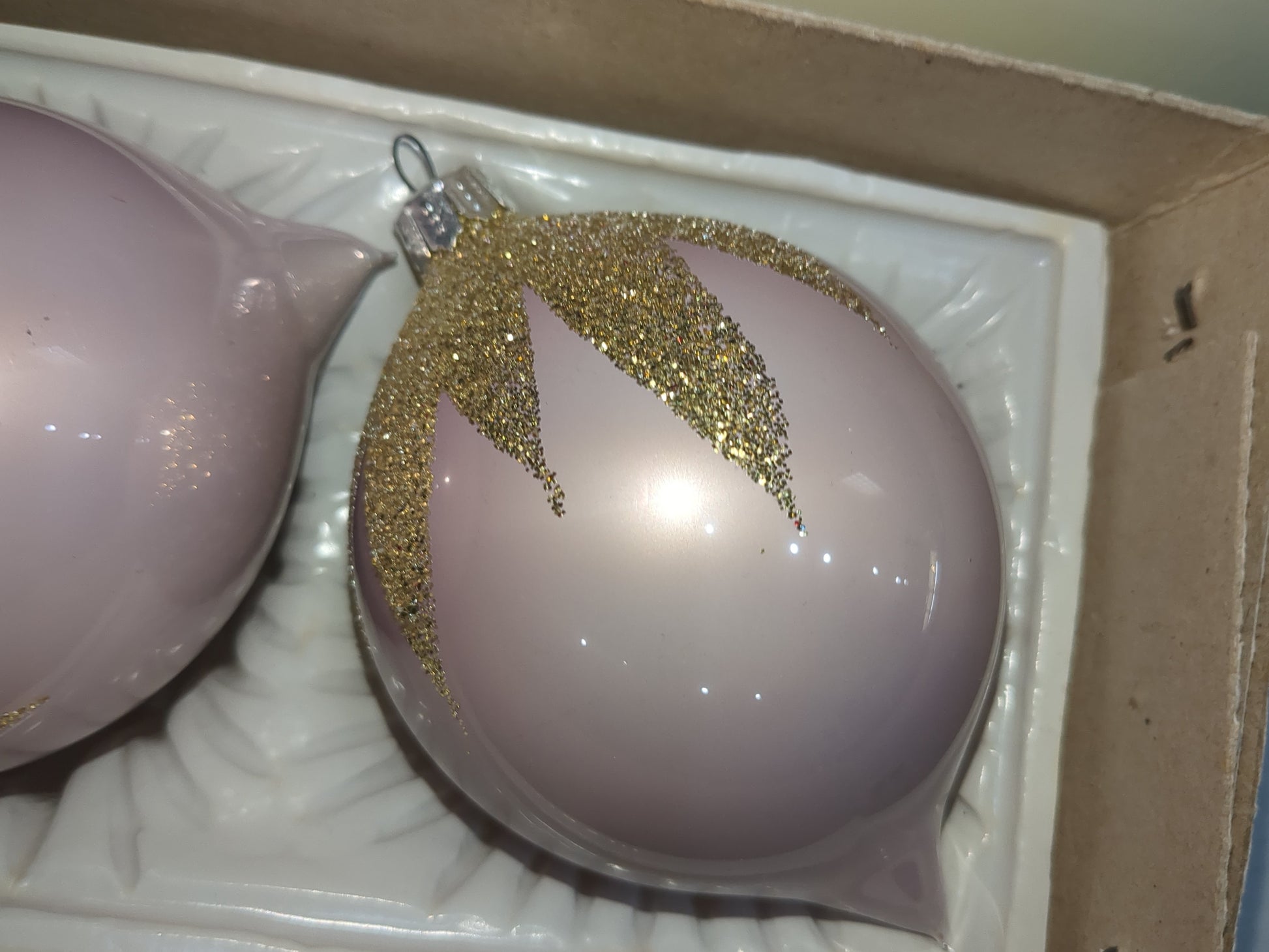Christmas Classics Ornaments Lavender and Gold BO1
