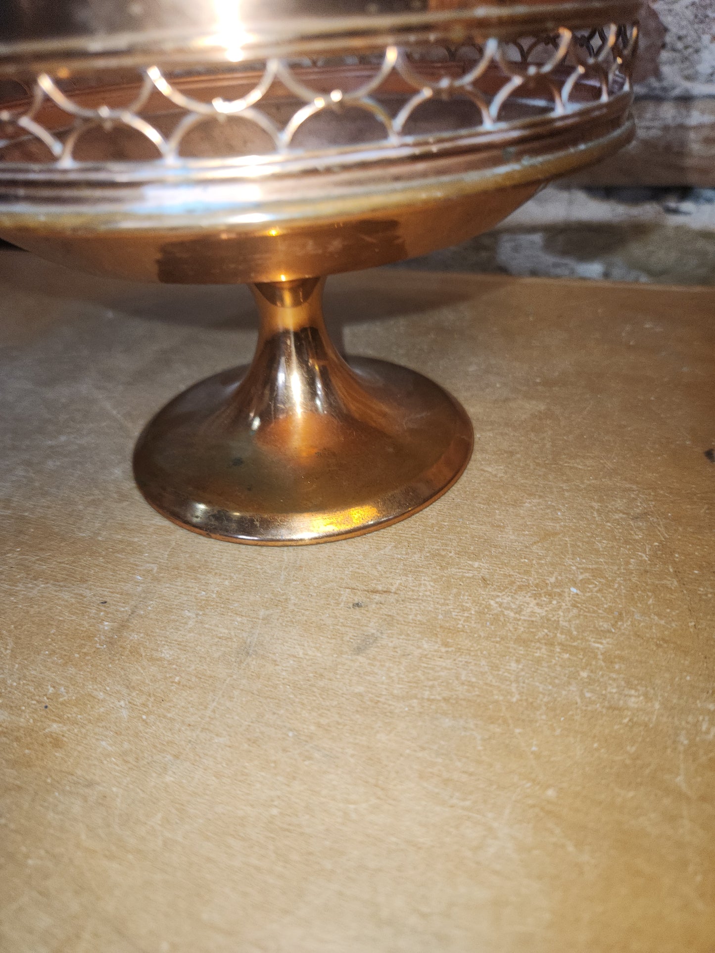 Vintage Copper or Brass Compote Dish Manning Quality Bowman Meriden Conneticut 2220 cb8