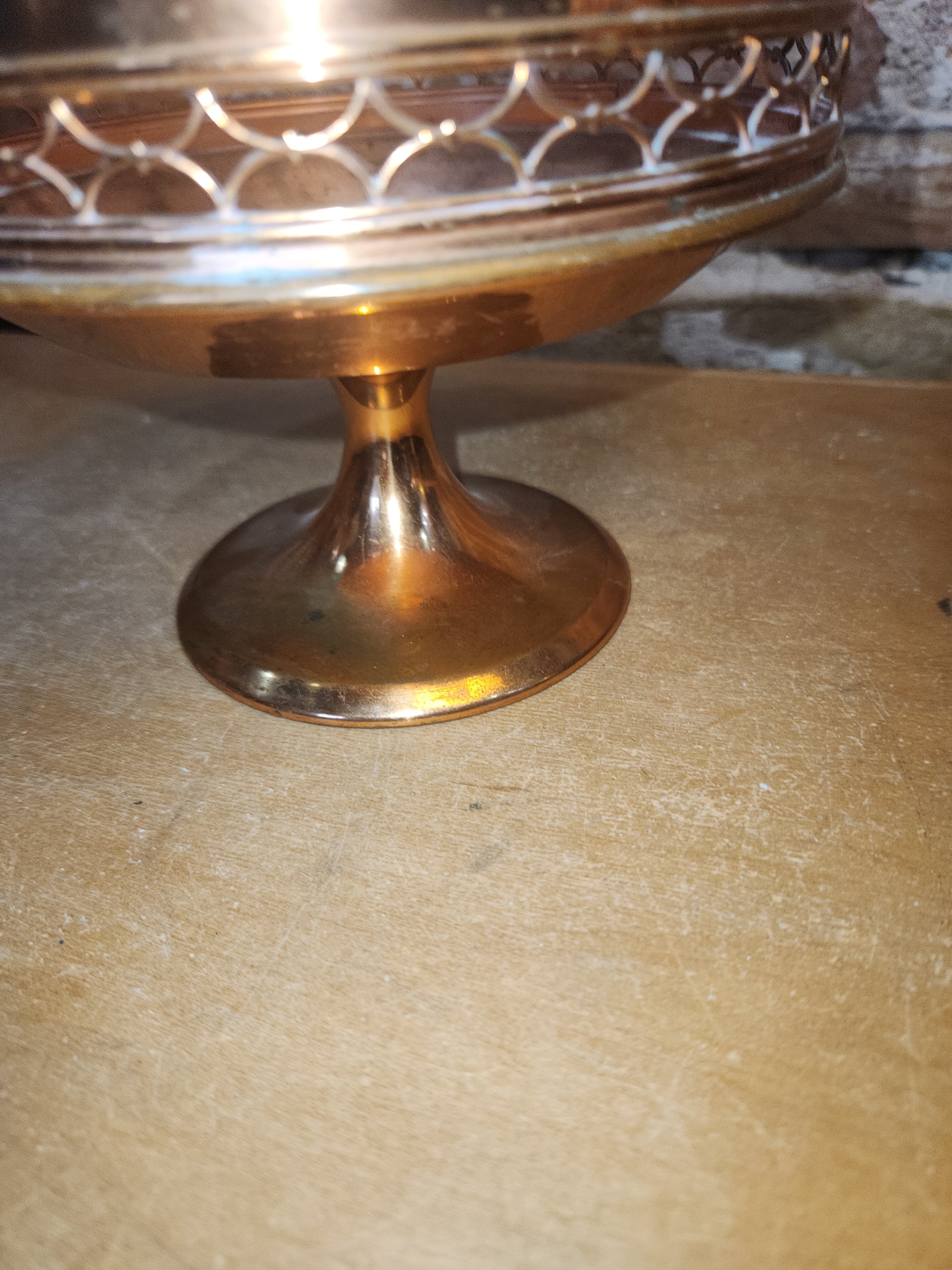 Vintage Copper or Brass Compote Dish Manning Quality Bowman Meriden Conneticut 2220 cb8
