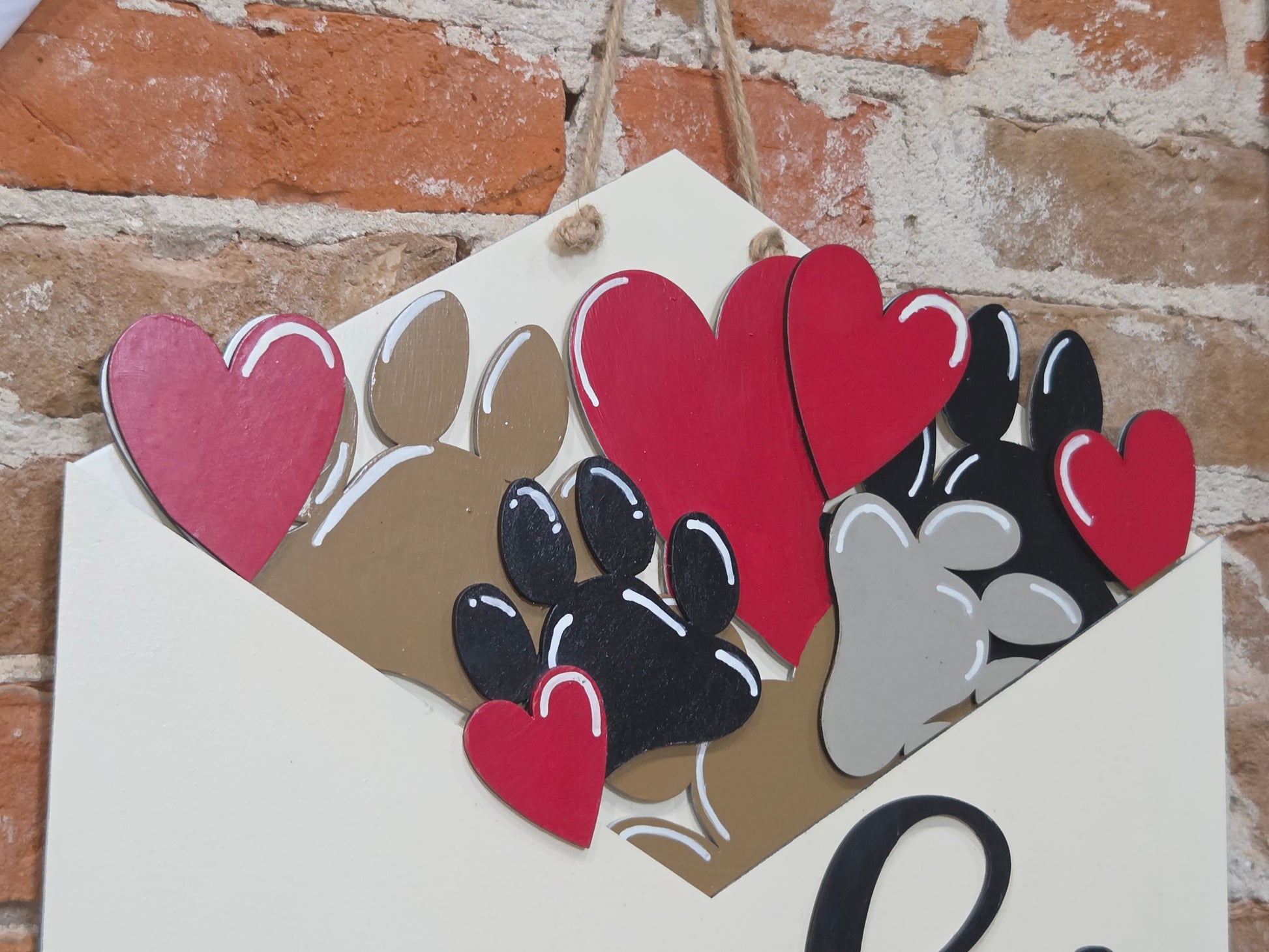 Paw Print Dog Cat Red Black Grey Tan insert for Envelope Door Sign *sign sold seperately* EI8