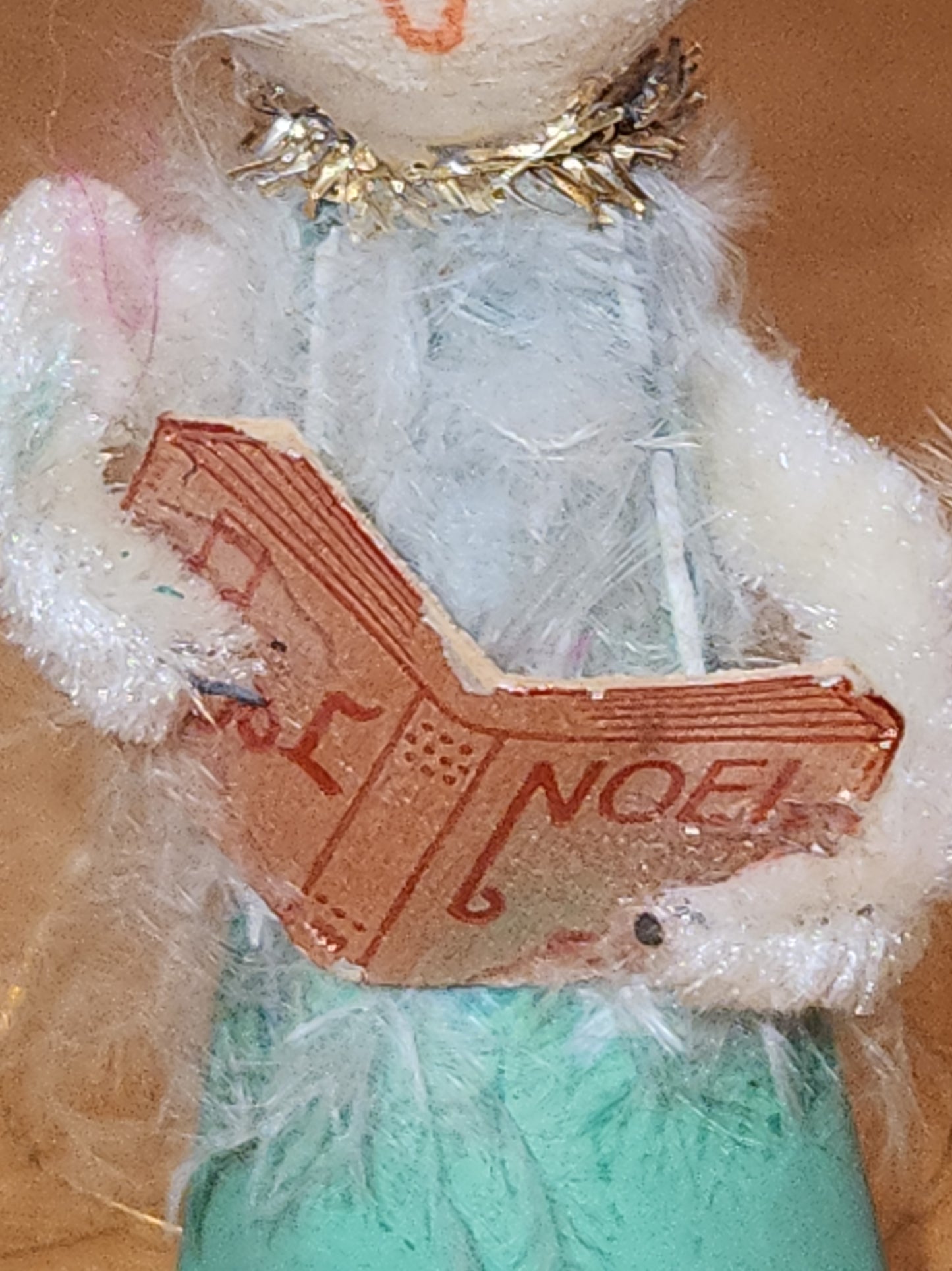 Vintage Commodore Japan Spun Cotton Lady Choir Christmas Ornament AS IS ca56