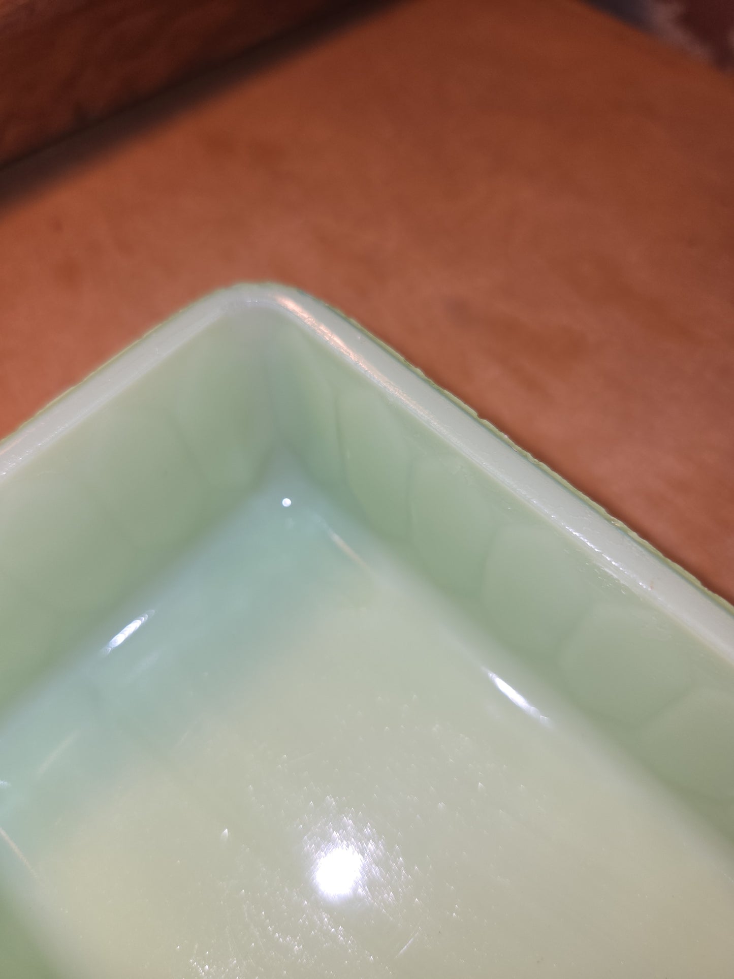 Vintage Uranium Jadeite Jeannette Butter Cover Only AS IS Chips vug66