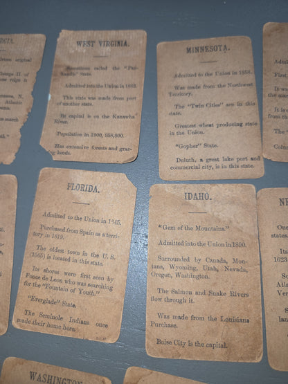Antique Trading Cards Drink Lion Coffee U.S. States Trading Cards Victorian Era