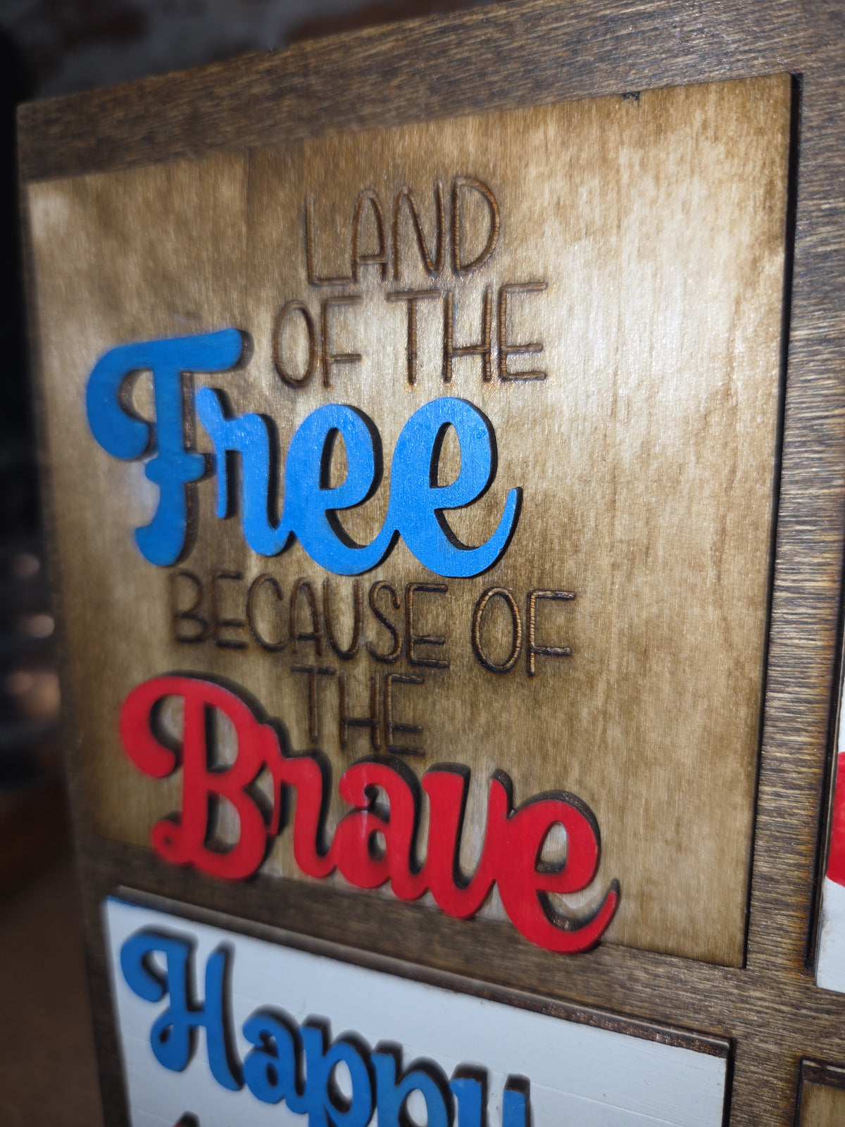 Patriotic Memorial Day Independence Day 4th of July Insert Kit for Interchangeable Frame Can Fit Arch, Rectangle, or Square Frame FRAMES SOLD SEPARATELY if4th