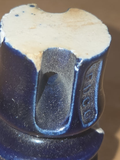 Vintage Fedco Insulator Cobalt Blue For Electrical wiring in homes around 1900 AS IS has Chips in09
