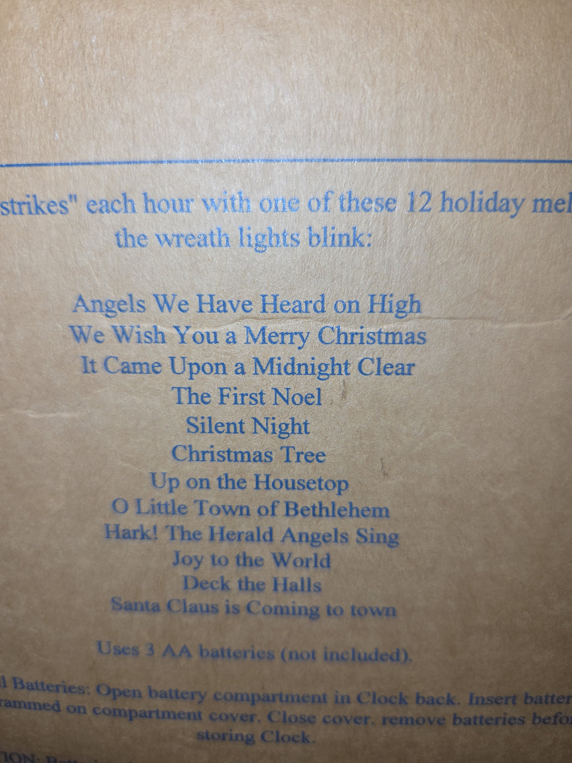 Vintage Avon Holiday Melody Clock in Box Works