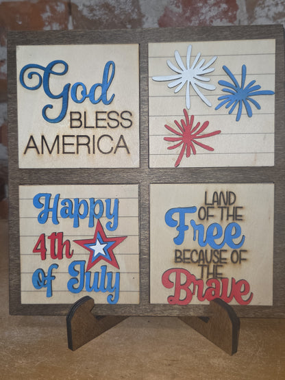 Patriotic Memorial Day Independence Day 4th of July Insert Kit for Interchangeable Frame Can Fit Arch, Rectangle, or Square Frame FRAMES SOLD SEPARATELY if41