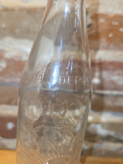 Vintage Soda Bottle Sun-Rise Beverage 10 oz Clear Glass vsb50