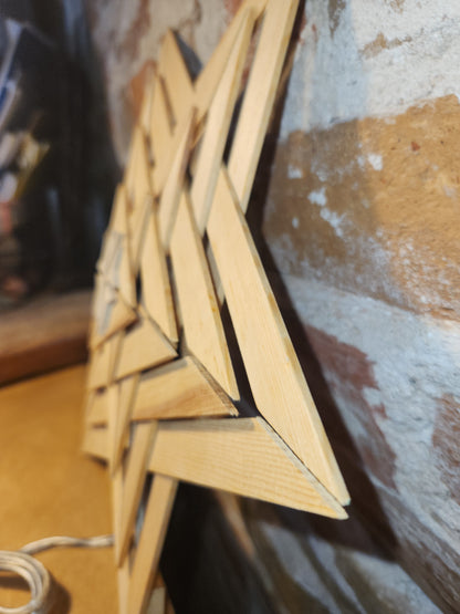 Vintage Wooden Hanging Lighted Star Wall Hanging Wall Decor Night Light nl76