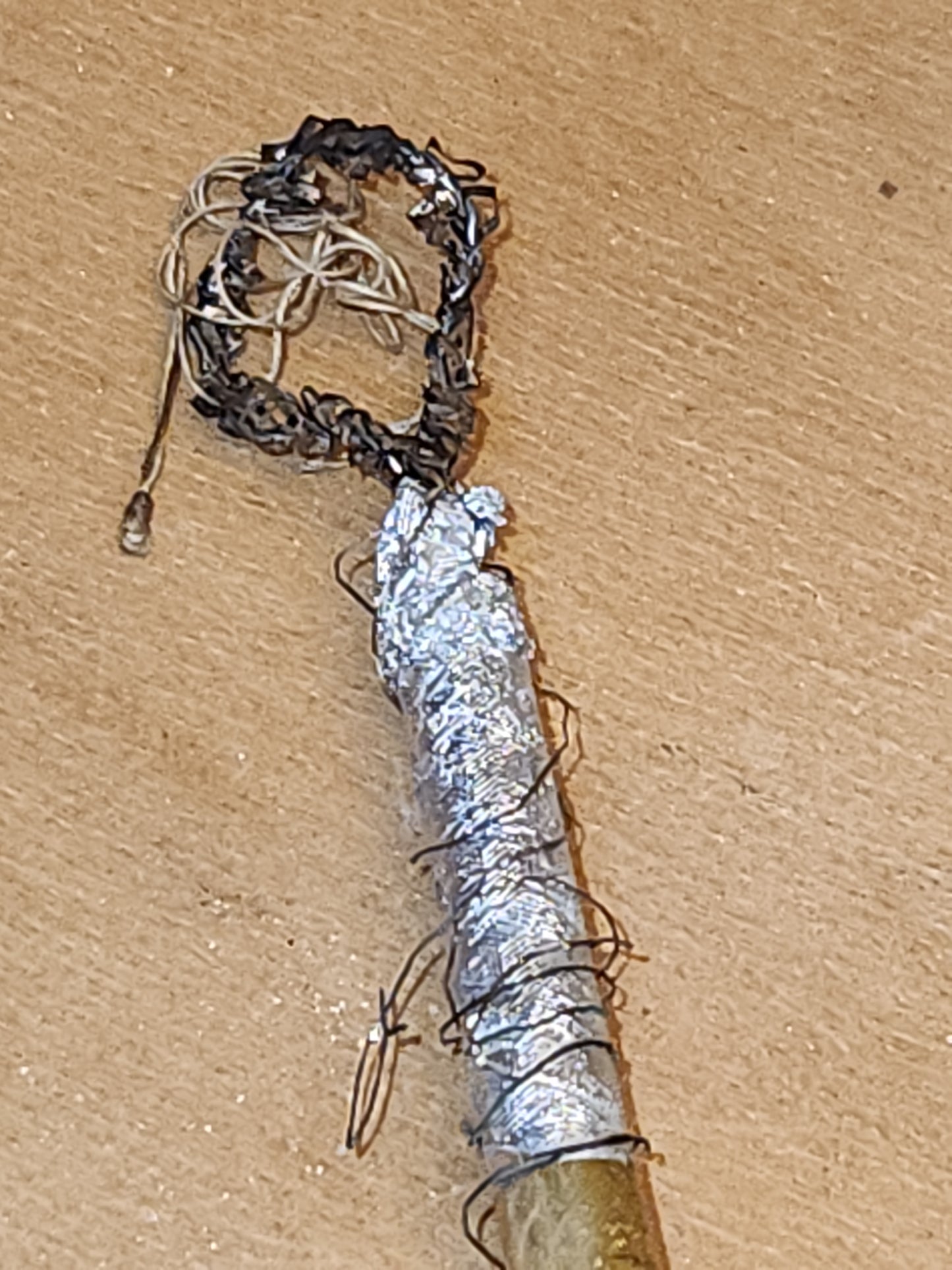 Vintage German or Poland 10” Glass Gold Parasol Ornament Folded Umbrella OO1