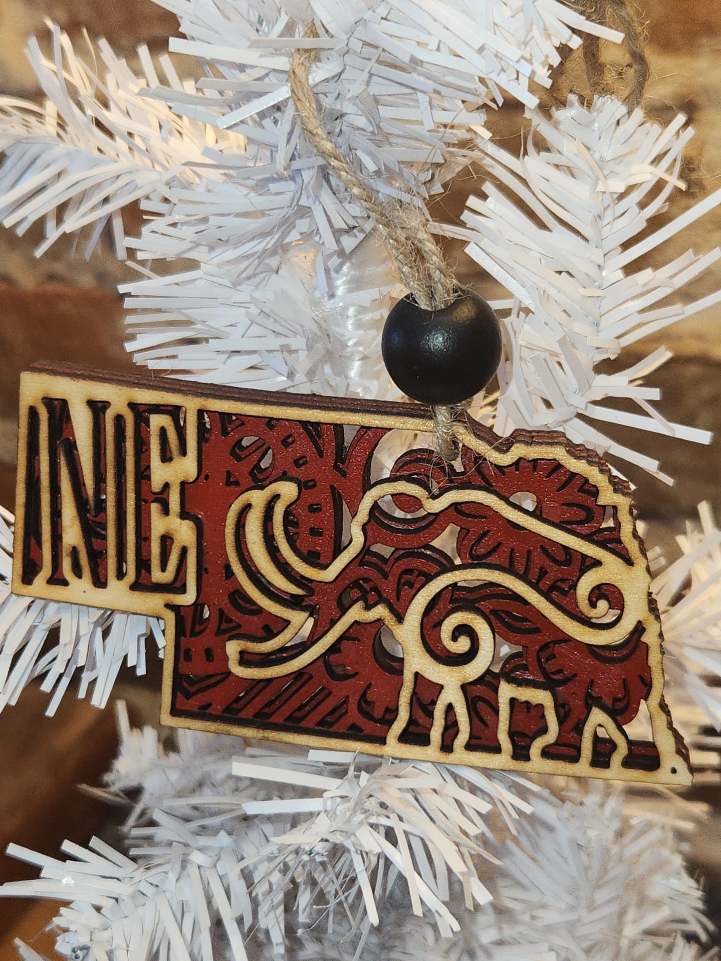 Wooden Nebraska Car Charm Rear-view Mirror Ornament no12