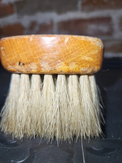 Vintage Wooden Shoe Polish Brush OXCO Walker 100% Sterilized Blond Horsehair Bristles
