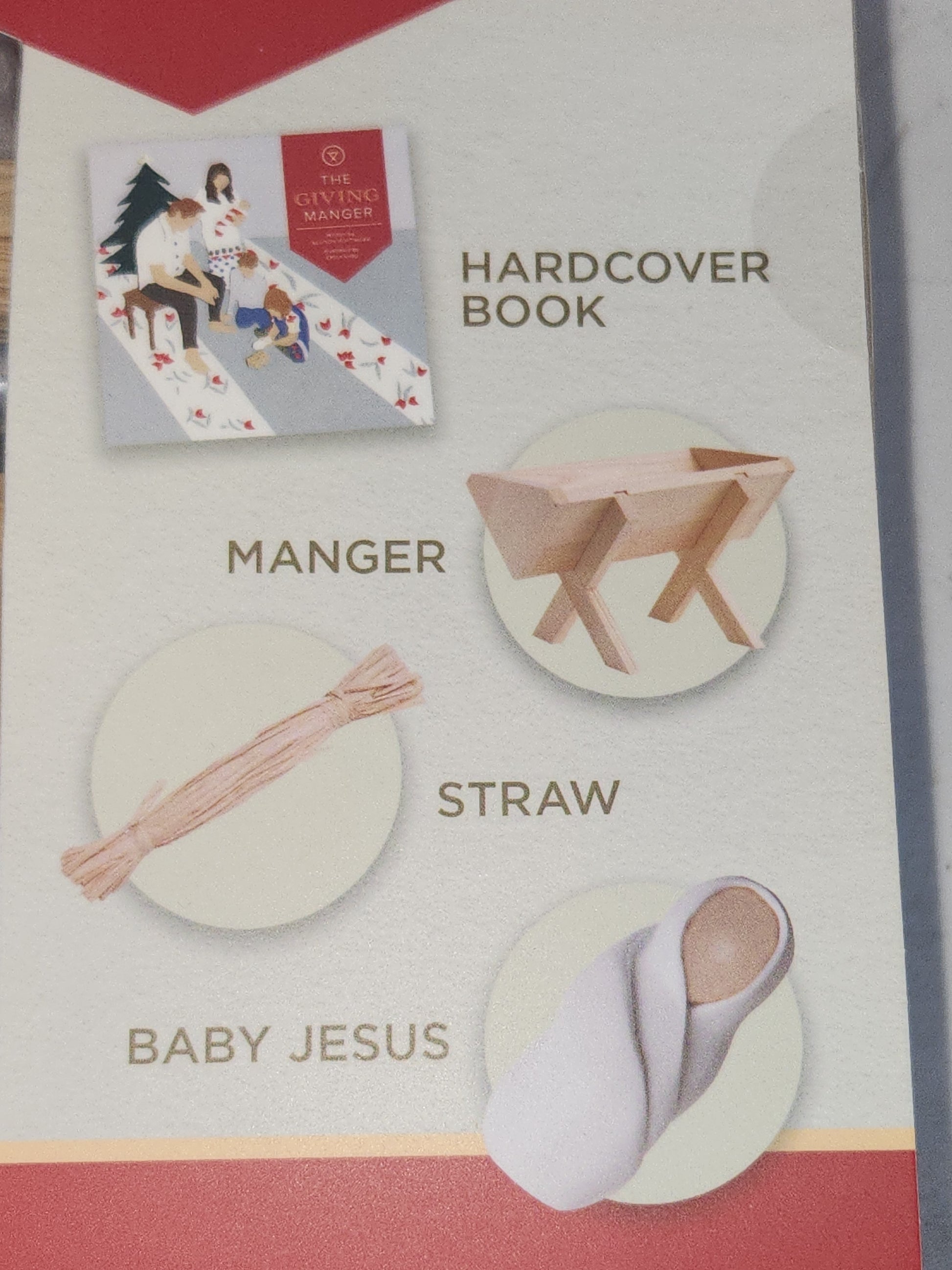 The Giving Manger Set Allison Hottinger HC Book Manger Straw Baby Jesus nativity nat98