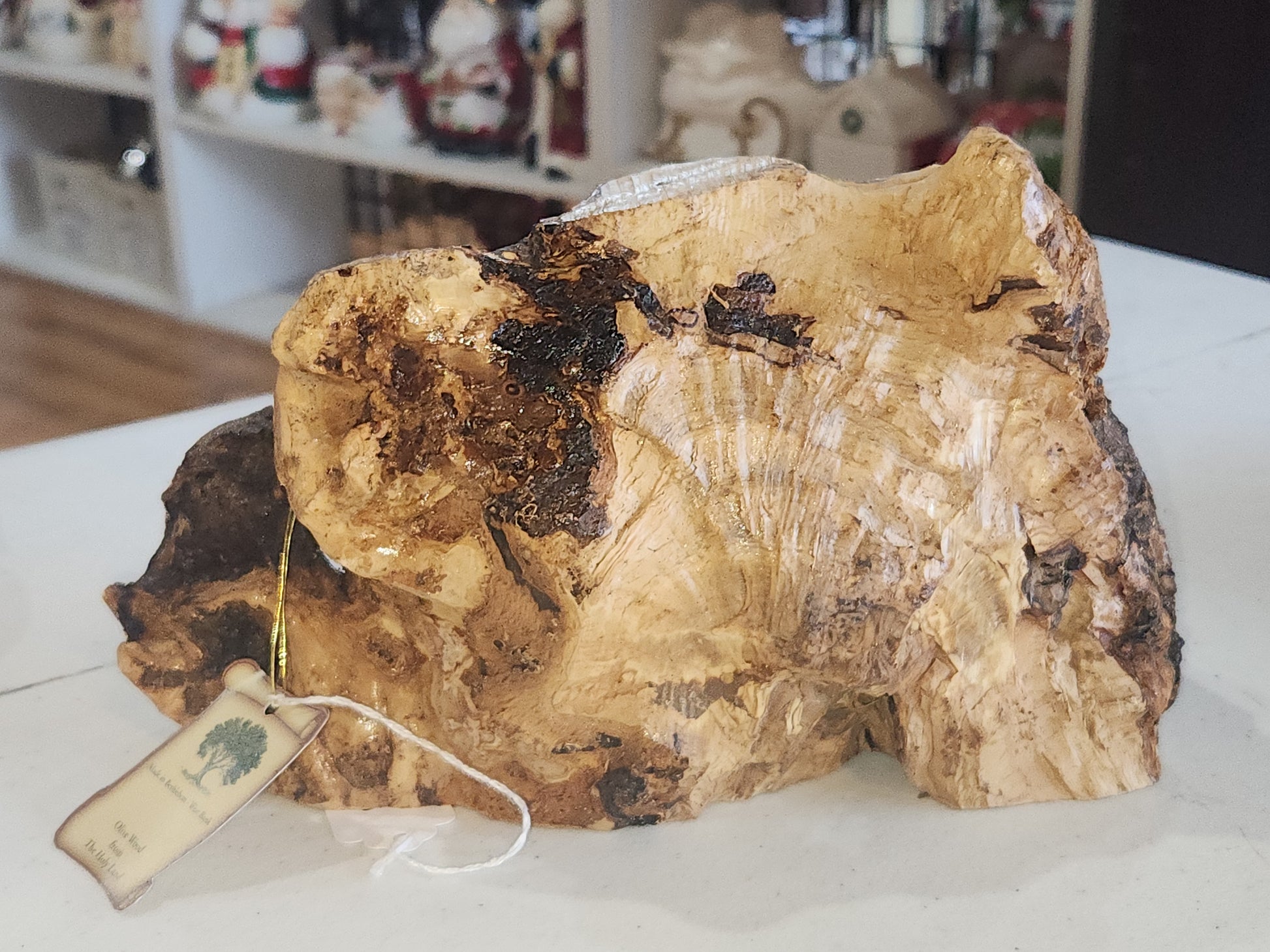 Large Grotto nativity made from Roots of the olive wood tree. Made in Bethlehem. N1