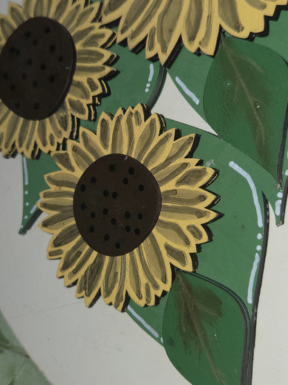 Sunflower Summer Insert for Interchangeable Pot Spilling Door Sign *Sign Sold Seperately*