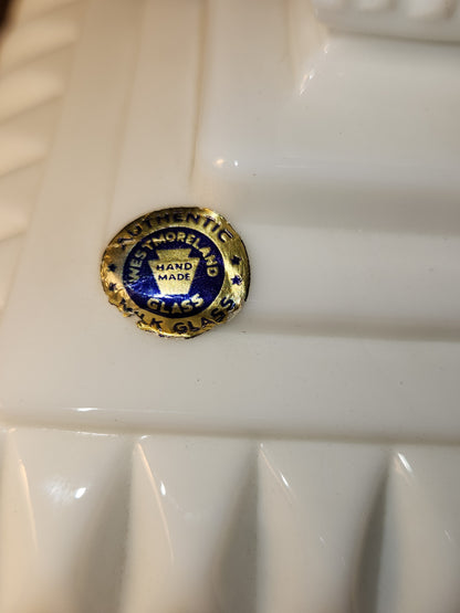 Vintage Westmorland Milk Glass Covered Candy Dish Wedding Pattern mg70