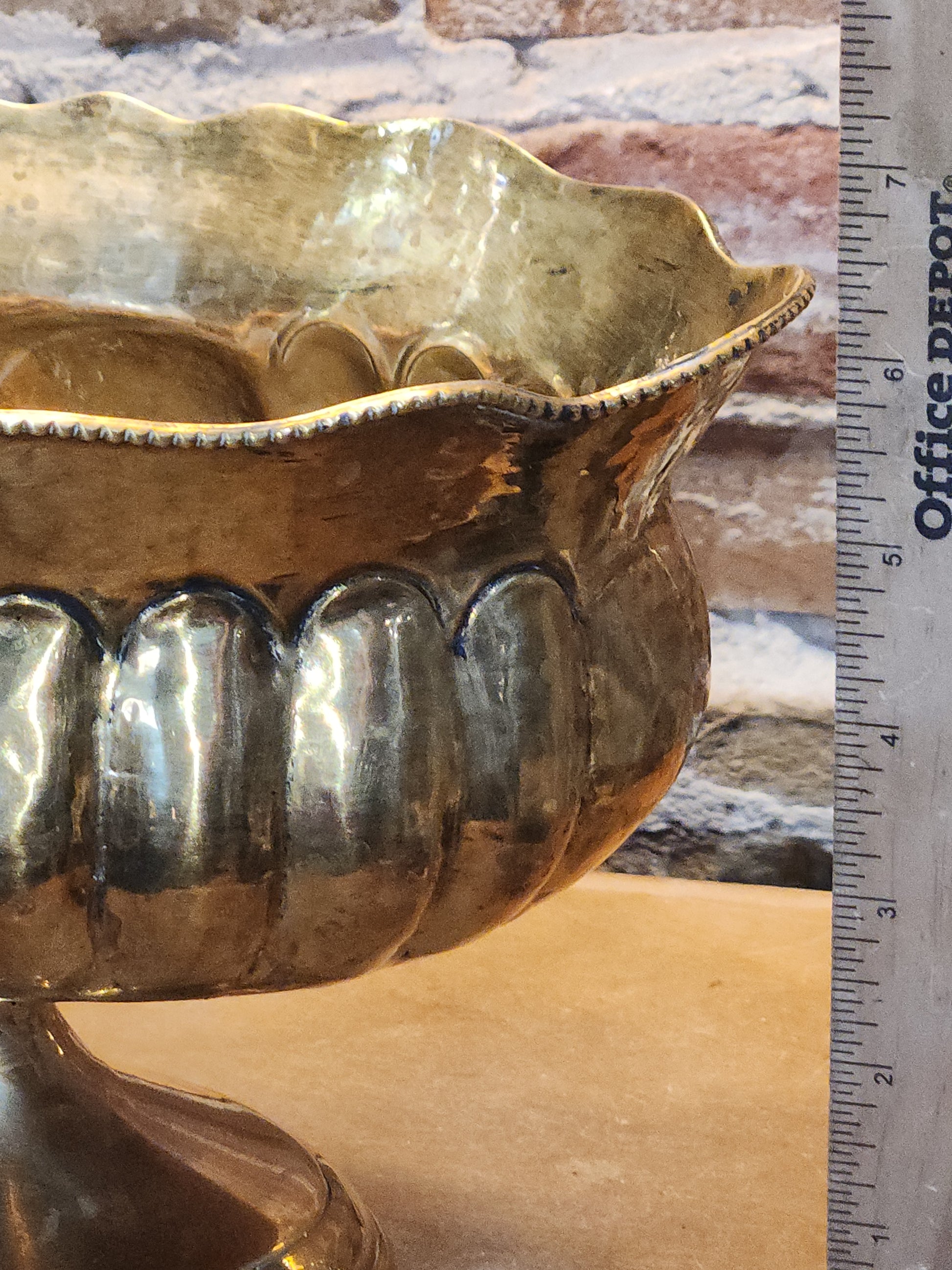 Vintage Brass Compote Bowl Made in India br8