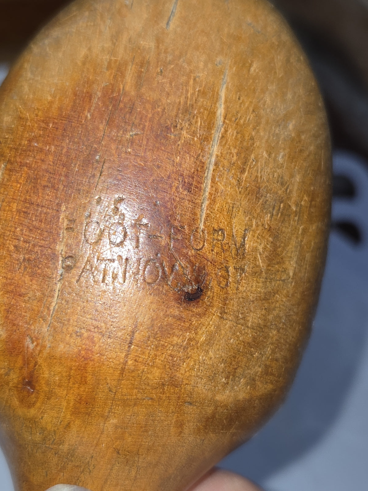 Antique Wooden Foot-Form Pat Nov 1907 Sock Darner Hand Stiching Knitting Vintage vss7