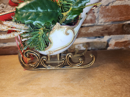 Vintage Plastic Santa and Sleigh Blow Mold vs9