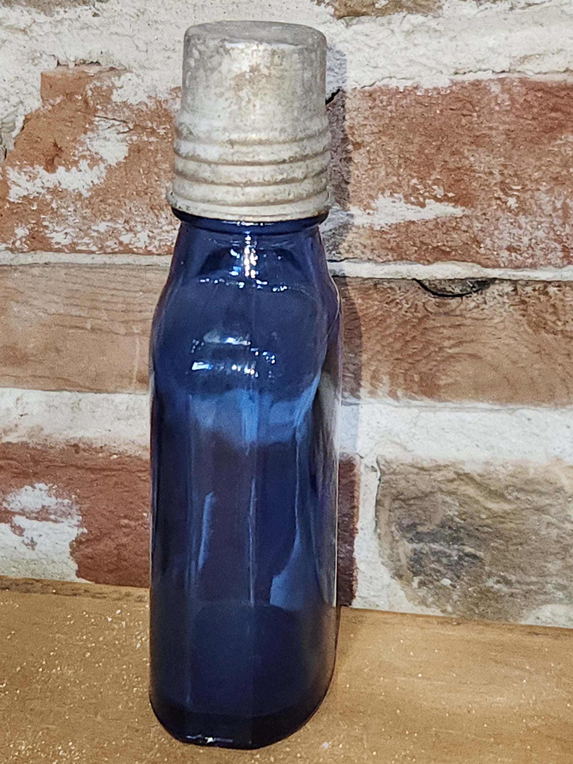 Genuine Phillips Cobalt Blue Glass Medicine Bottle Apothecary Milk Magnesia 5"