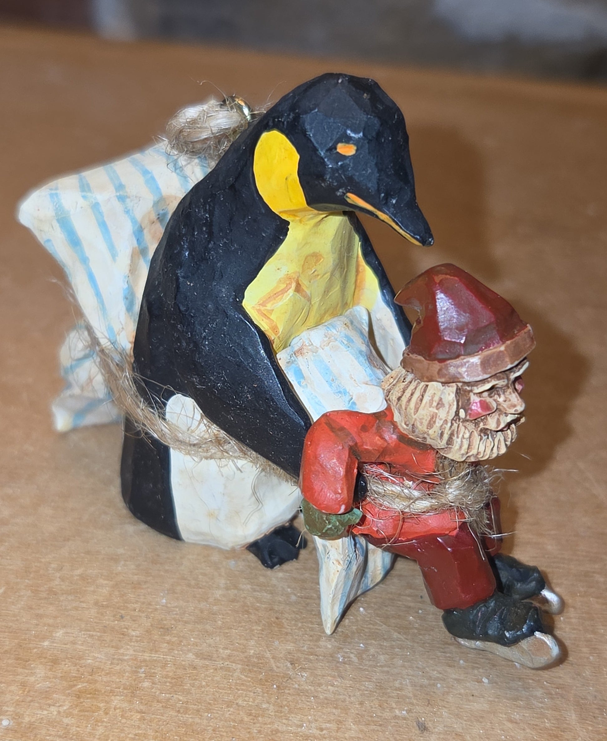 Vintage Hallmark Keepsake Ornaments Folk Art Collection "Learning to Skate" "Guiding Santa" "Fetching the Firewood" Set of 3 from 1995 No Box As Is