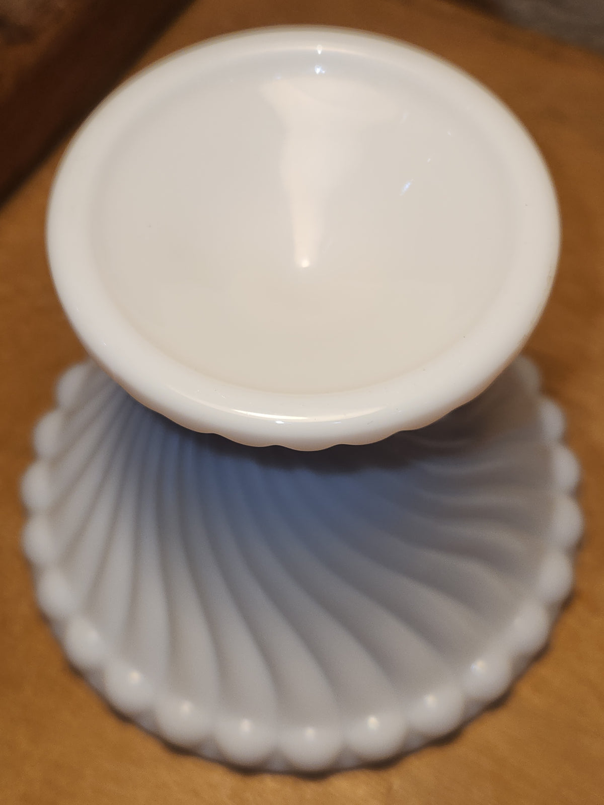 Vintage Westmoreland Milk Glass Lidded Candy Dish Swirl and Ball Pattern mg112