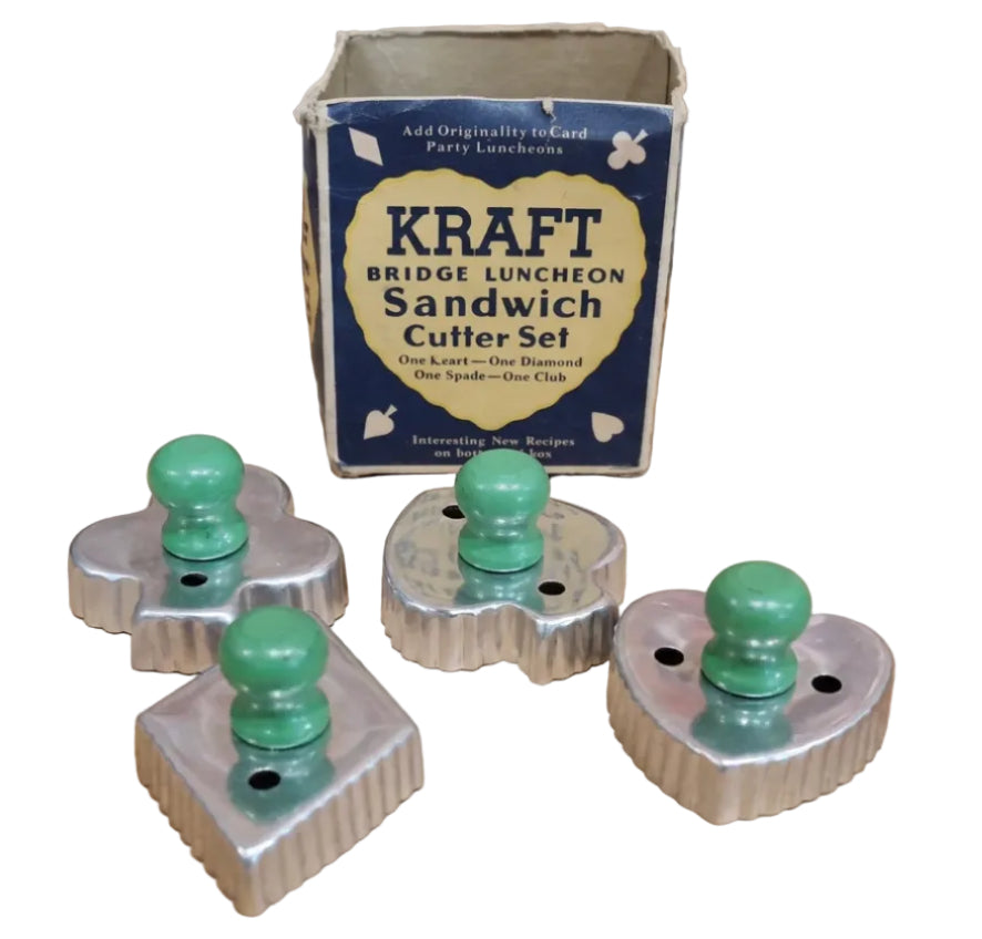 Vintage Cookie Cutters Kraft Bridge Luncheon Sandwich Cutter Set