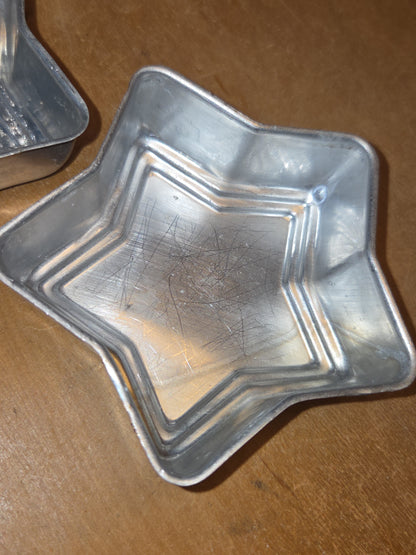 Vintage Star Aluminum Tins Molds Cake Tart Set of al51