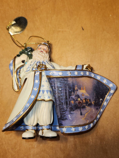 Vintage Thomas Kinkade Ashton Drake Ornament Frosty of Christmas Day Santa 2004