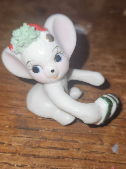 Vintage Candle Hugger Porcelain Mouse Christmas ch0