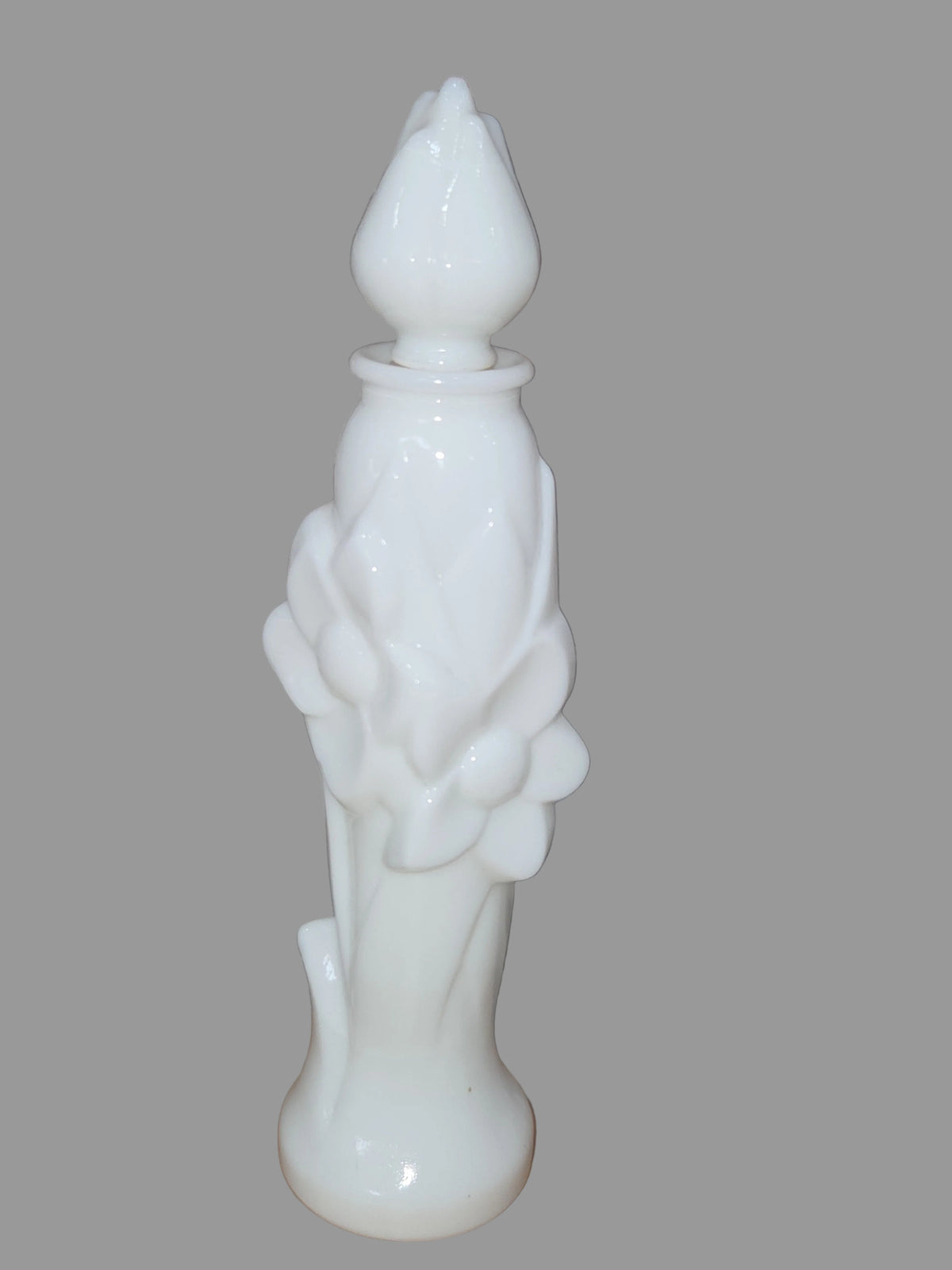Avon Vintage Floral Milk Glass Bud Vase Field Flowers Foaming Bath Oil Empty va65