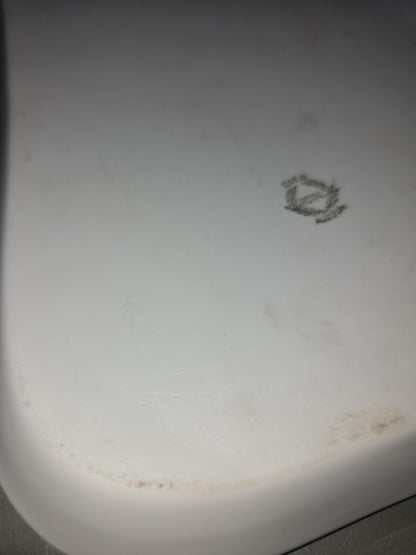 Vintage O. & E.G. Royal Austria White Porcelain Vanity Tray Hair Reciever Powder Jar vt7