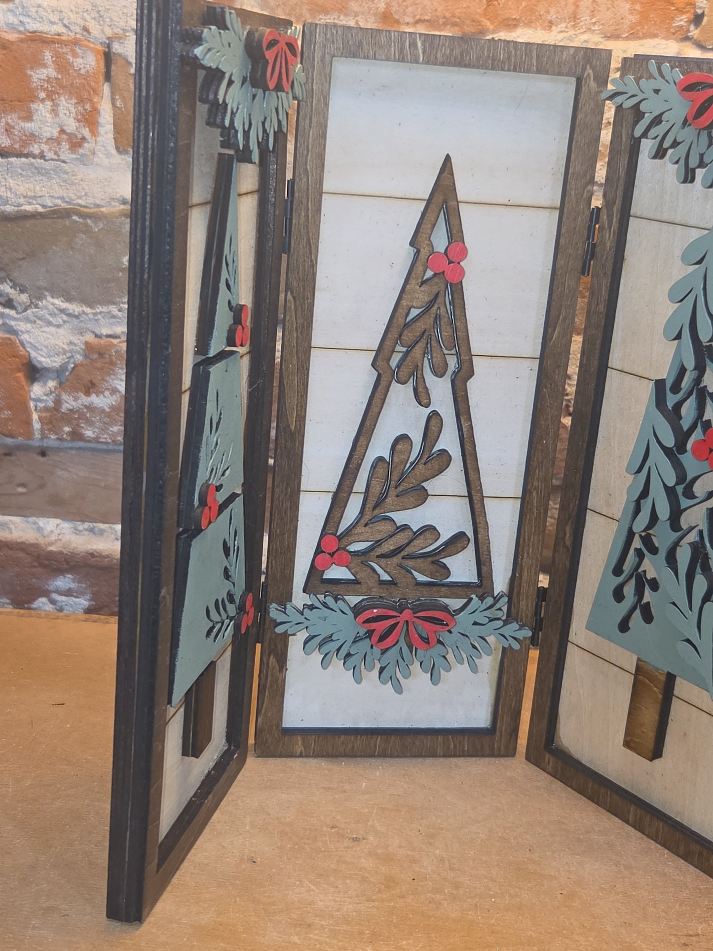 Trio Frame Decor Christmas Trees 10 1/2" tt74