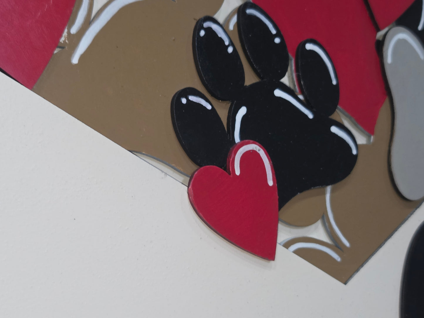 Paw Print Dog Cat Red Black Grey Tan insert for Envelope Door Sign *sign sold seperately* EI8