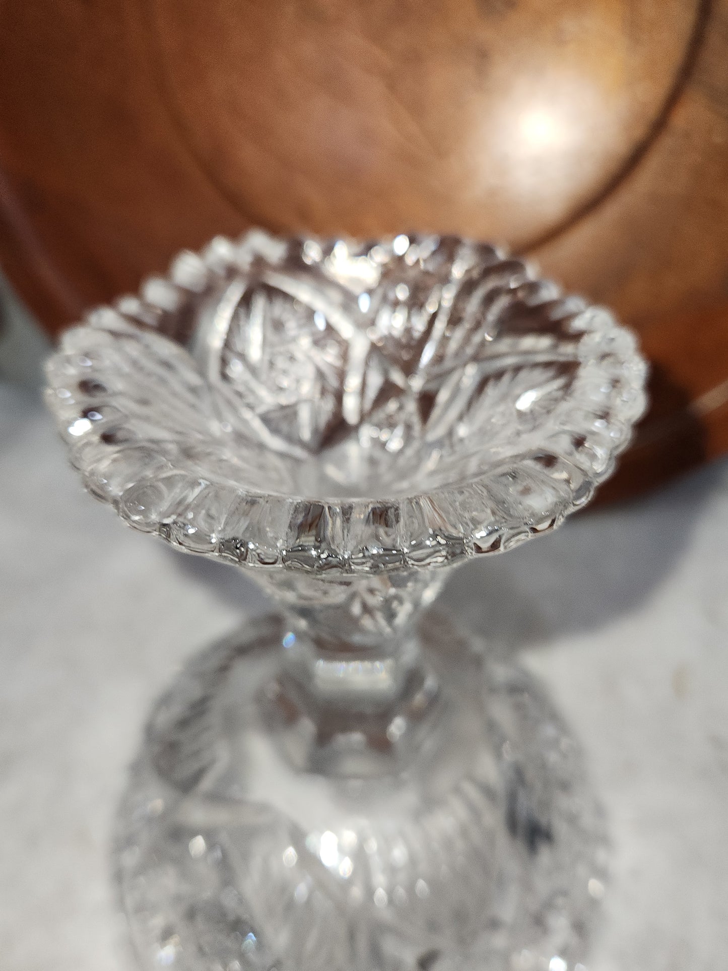 Vintage Imperial Crystal Compote Trinket Candy Dish 5" diameter gl112